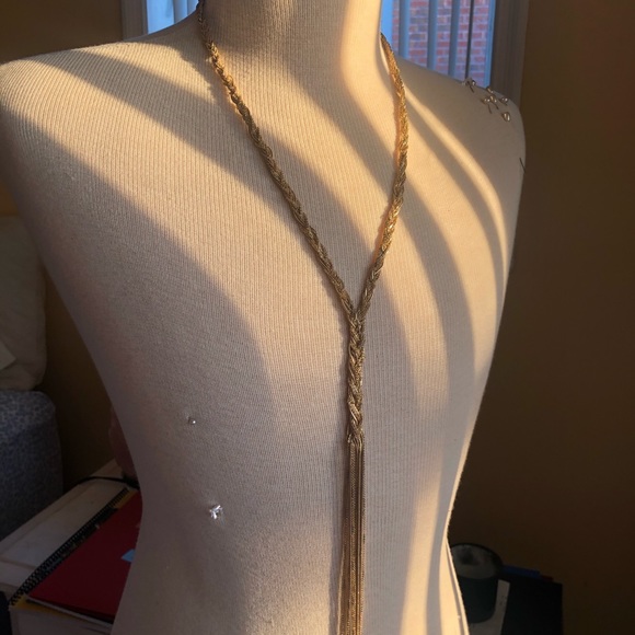 GOLD TONE ROPE CHAIN NECKLACE - Picture 3 of 5